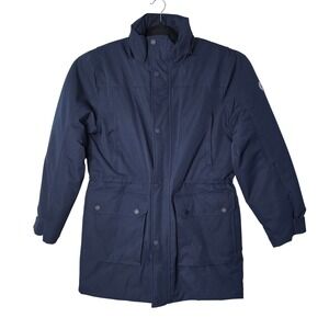 Lands End Parka Mens M Navy Blue Down Insulated Squall Jacket Heavy Winter Coat